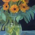 Gerbera Daisies with Eucalyptus by Trudy Campbell