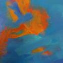 Abstract art, color, complementary colors, cold wax medium, paintings