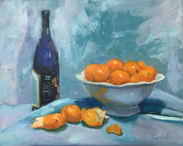 Still Life, oil paintings, oil on canvas, oil on panel, oranges, nectarines, 